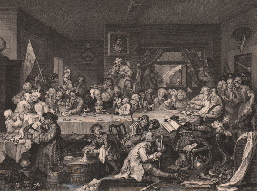 THE ELECTION. 'Humours of an election entertainment'. Plate 1. HOGARTH 1833